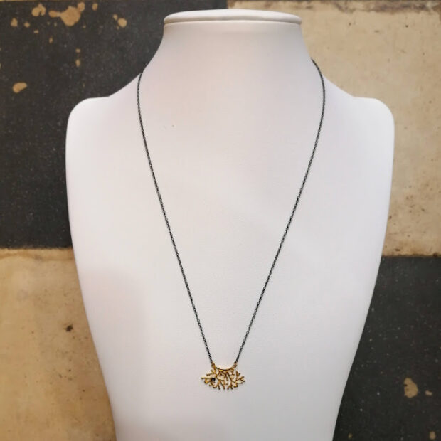 Handmade pendant made of gold plated silver 925.