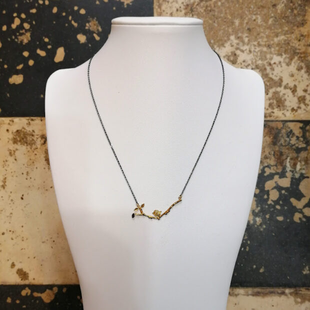 Handmade necklace made of gold plated silver 925