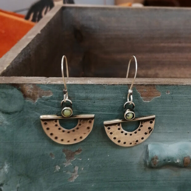 Handmade earrings made of gold plated silver