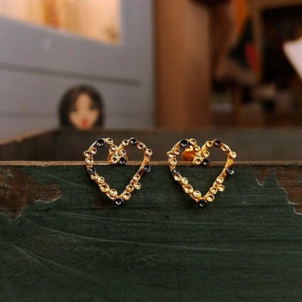 Handmade earrings made of gold plated silver