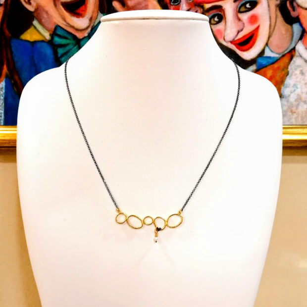 Handmade necklace made of gold plated silver
